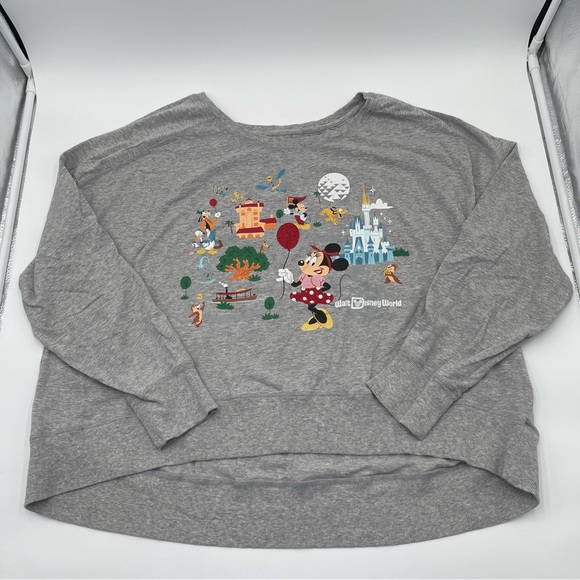 Disney “Park Life” Women’s XXL Long Sleeve Top Cropped Jersey Tee Lightweight - Picture 8 of 16